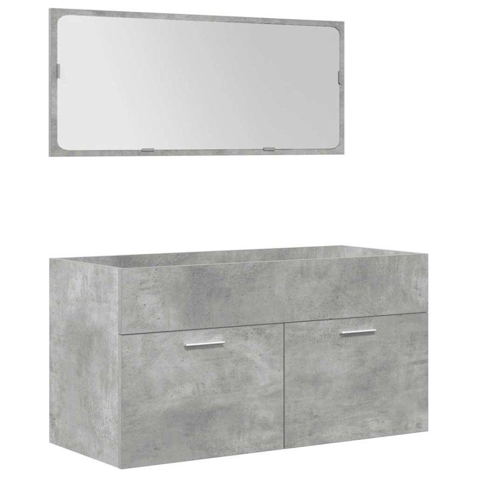 Juego muebles de baño 4 pzas madera contrachapada gris