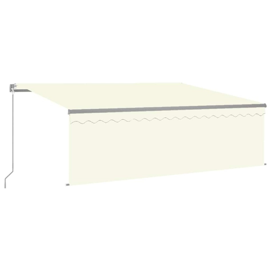 Toldo retráctil manual con persiana crema 4,5x3