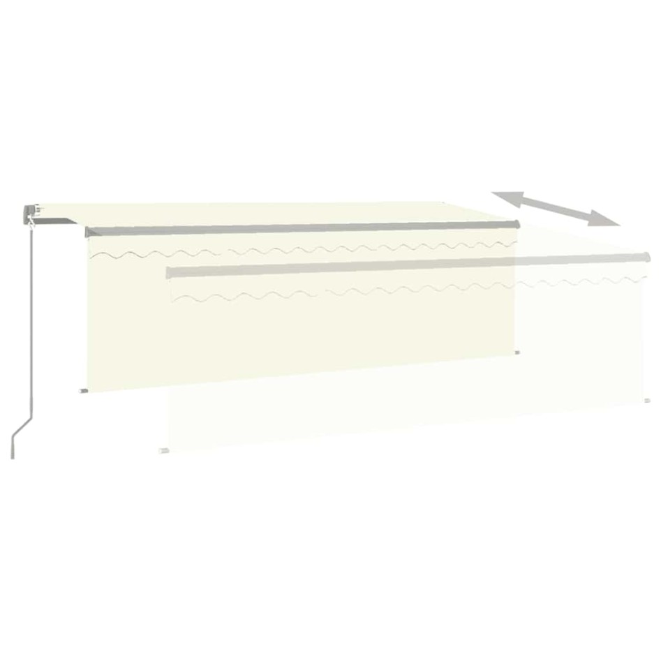 Toldo retráctil manual con persiana crema 4,5x3