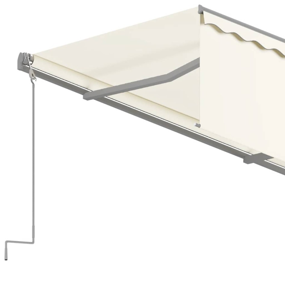 Toldo retráctil manual con persiana crema 4,5x3