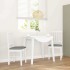 Sillas de comedor con cojines 2uds madera maciza blanco