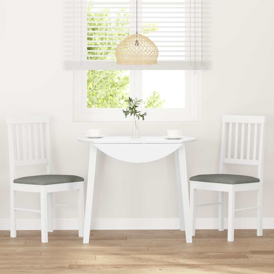 Sillas de comedor con cojines 2uds madera maciza blanco