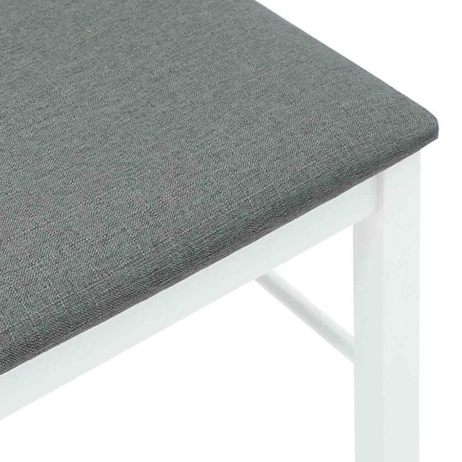 Sillas de comedor con cojines 2uds madera maciza blanco