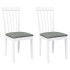 Sillas de comedor con cojines 2uds madera maciza blanco
