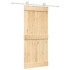 Puerta corredera con herrajes madera maciza de pino 90x210
