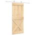Puerta corredera con herrajes madera maciza de pino 85x210