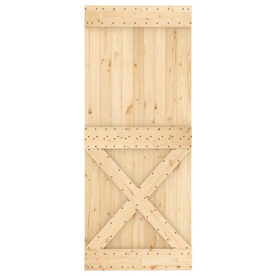 Puerta corredera con herrajes madera maciza de pino 85x210