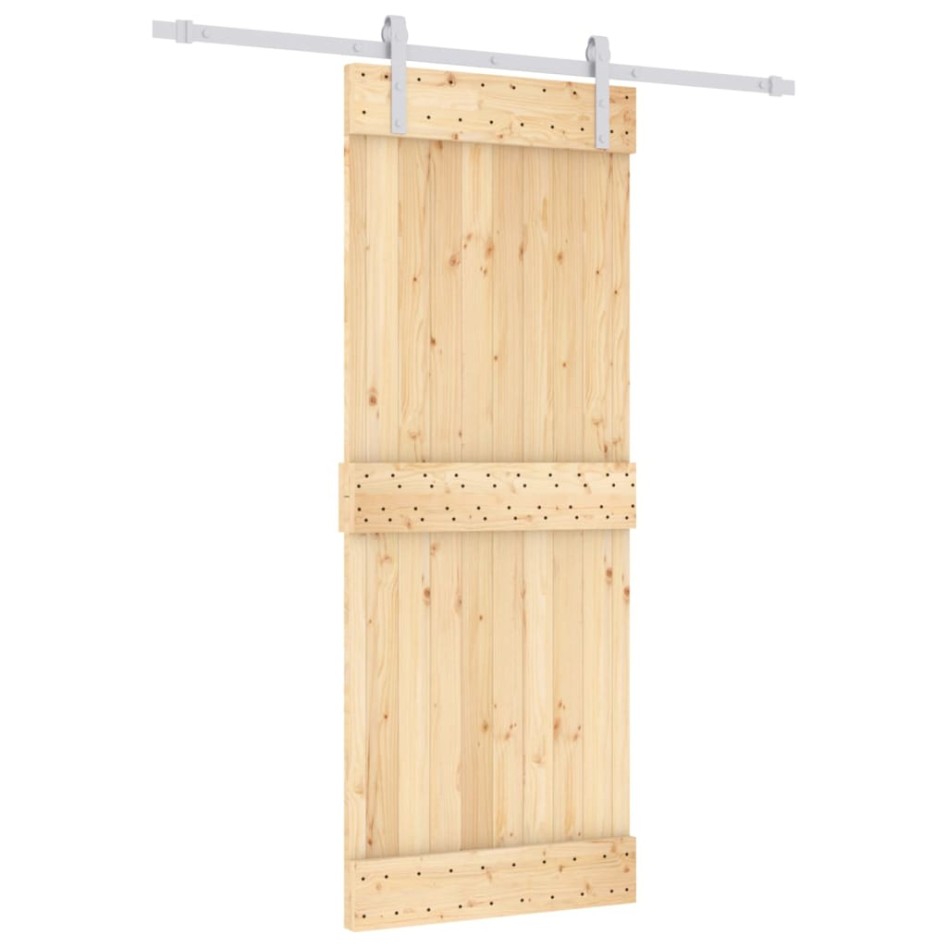 Puerta corredera con herrajes madera maciza de pino 80x210
