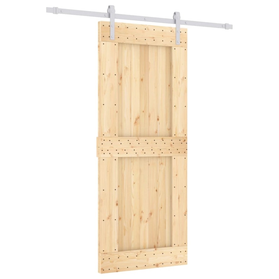 Puerta corredera con herrajes madera maciza de pino 85x210
