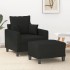 Sillón con taburete tela negro 60