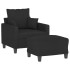Sillón con taburete tela negro 60