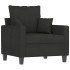 Sillón con taburete tela negro 60