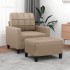 Sillón con taburete cuero sintético color capuchino 60