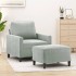 Sillón con taburete terciopelo gris claro 60