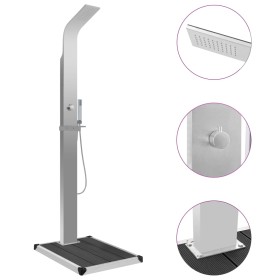 Ducha de jardín con plato acero inoxidable y