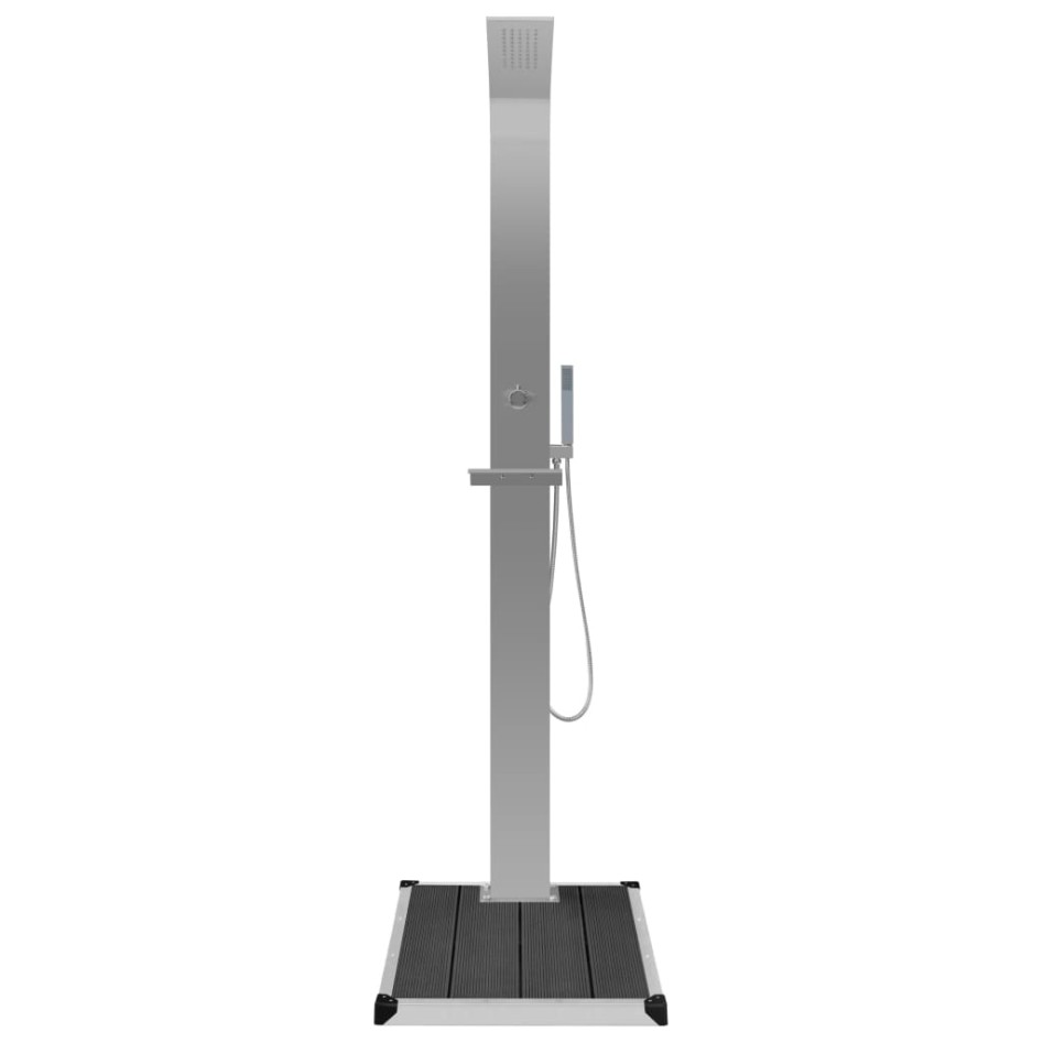 Ducha de jardín con plato acero inoxidable y