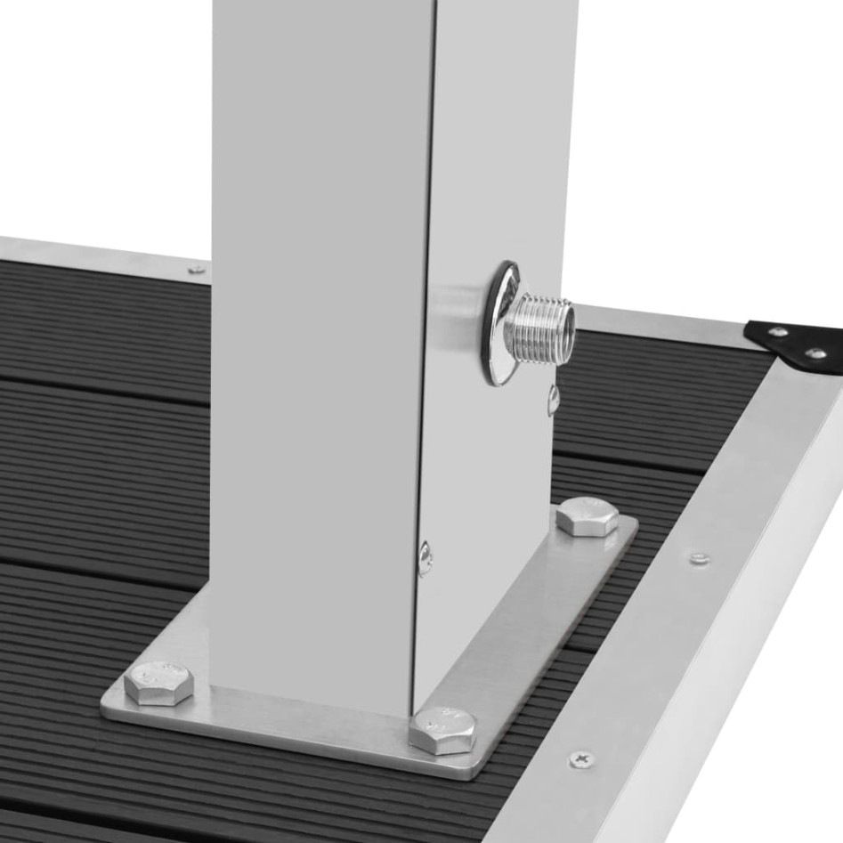 Ducha de jardín con plato acero inoxidable y