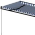 Toldo automático retráctil azul y blanco 450x350