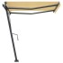 Toldo de pie automático amarillo y blanco 300x250