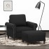 Sillón con taburete terciopelo negro 60
