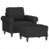 Sillón con taburete terciopelo negro 60