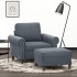 Sillón con taburete terciopelo gris oscuro 60