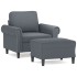 Sillón con taburete terciopelo gris oscuro 60