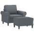 Sillón con taburete terciopelo gris oscuro 60