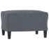 Sillón con taburete terciopelo gris oscuro 60