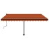 Toldo de pie retráctil manual naranja y marrón 450x300