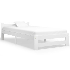 Estructura de cama sin colchón madera de pino blanco 90x200