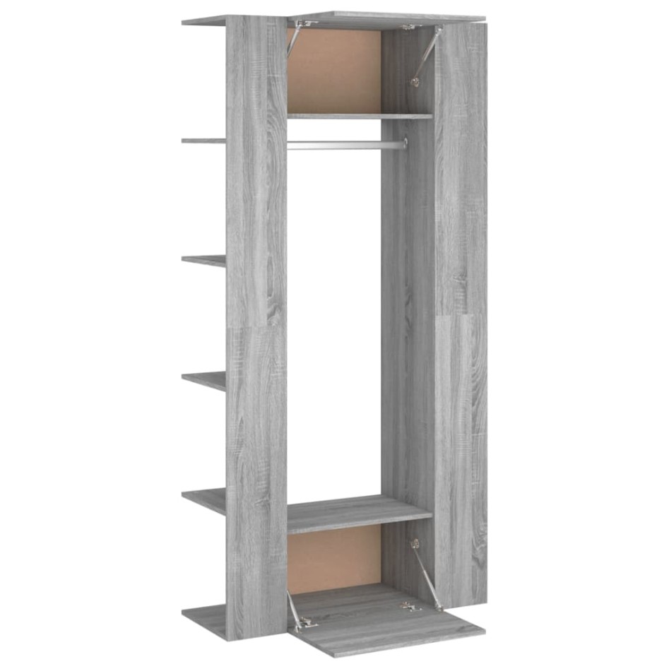 Mueble de recibidor 2 uds madera contrachapada gris