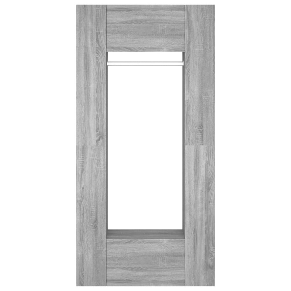 Mueble de recibidor 2 uds madera contrachapada gris