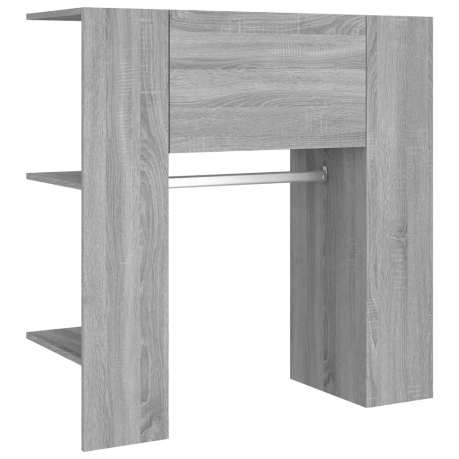 Mueble de recibidor 2 uds madera contrachapada gris