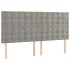 Cama box spring con colchón terciopelo gris claro 160x200
