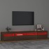 Mueble de TV con luces LED marrón roble 240x35x40