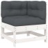 Juego de muebles jardín 7 piezas y cojines madera maciza