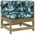 Juego de muebles jardín 4 pzas y cojines madera pino