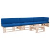 Muebles de palets 4 pzas y cojines madera pino impregnada