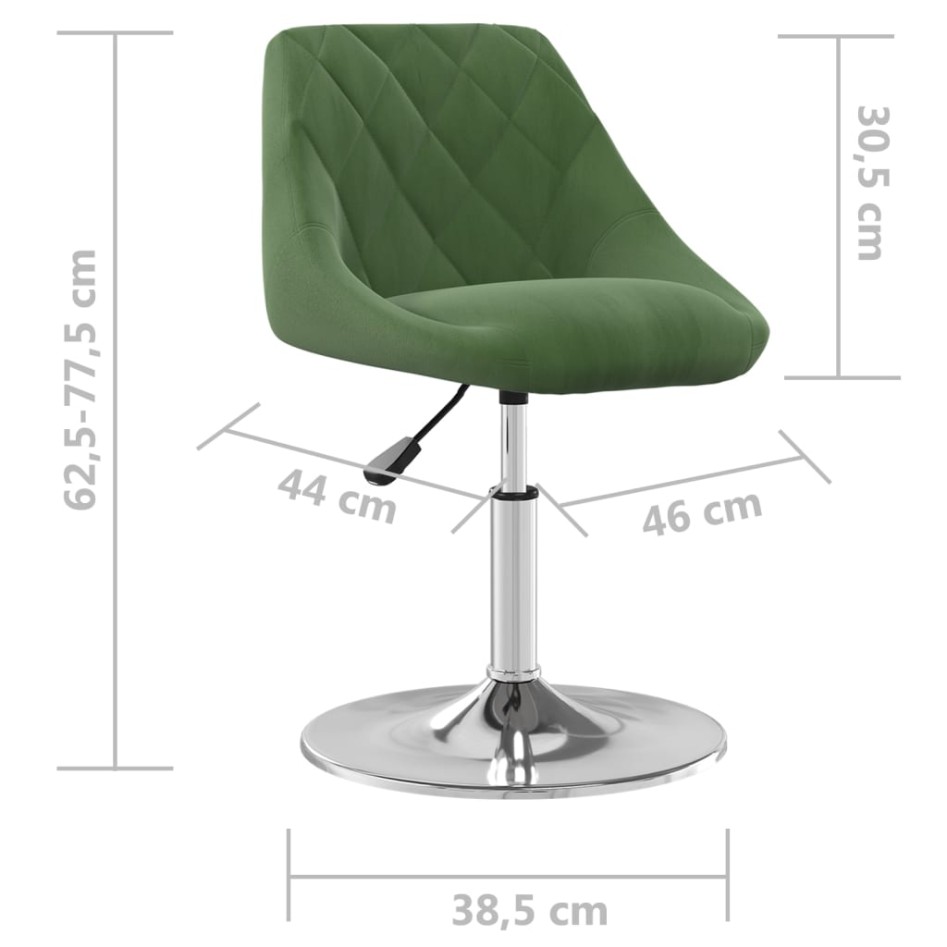 Sillas de comedor giratorias 2 unidades terciopelo verde