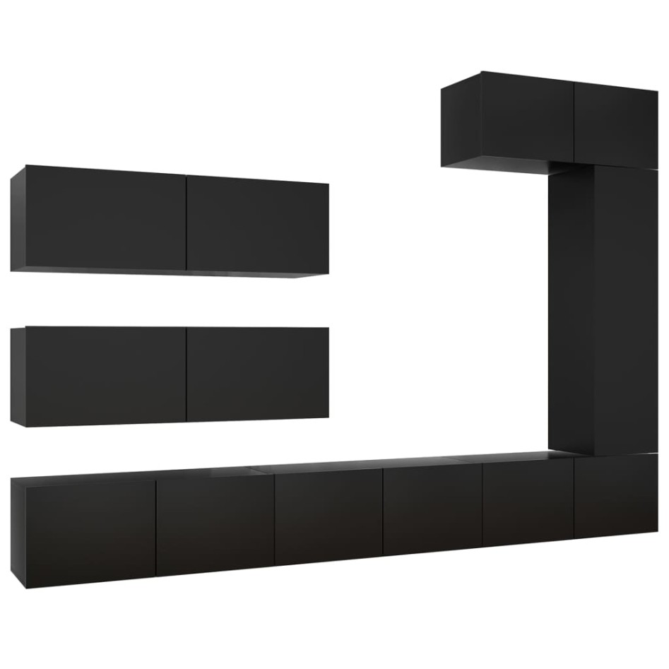 Set de muebles de salón TV 7 piezas madera de ingeniería
