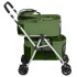 Cochecito doble de perros plegable tela oxford verde