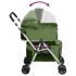 Cochecito doble de perros plegable tela oxford verde