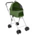 Cochecito doble de perros plegable tela oxford verde