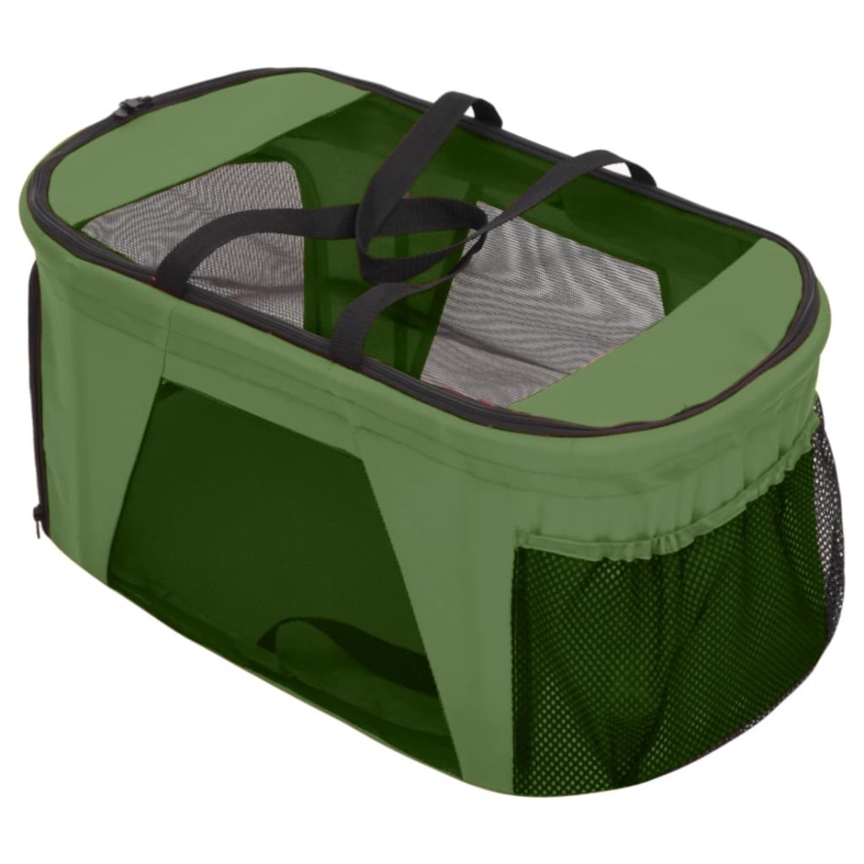 Cochecito doble de perros plegable tela oxford verde