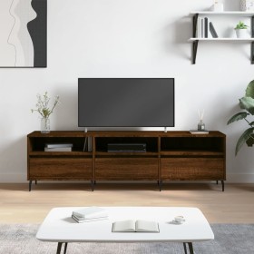 Mueble de TV madera contrachapada roble marrón 150x30x44,5