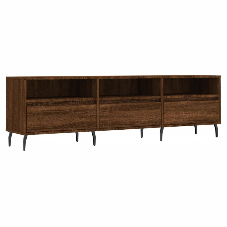 Mueble de TV madera contrachapada roble marrón 150x30x44,5