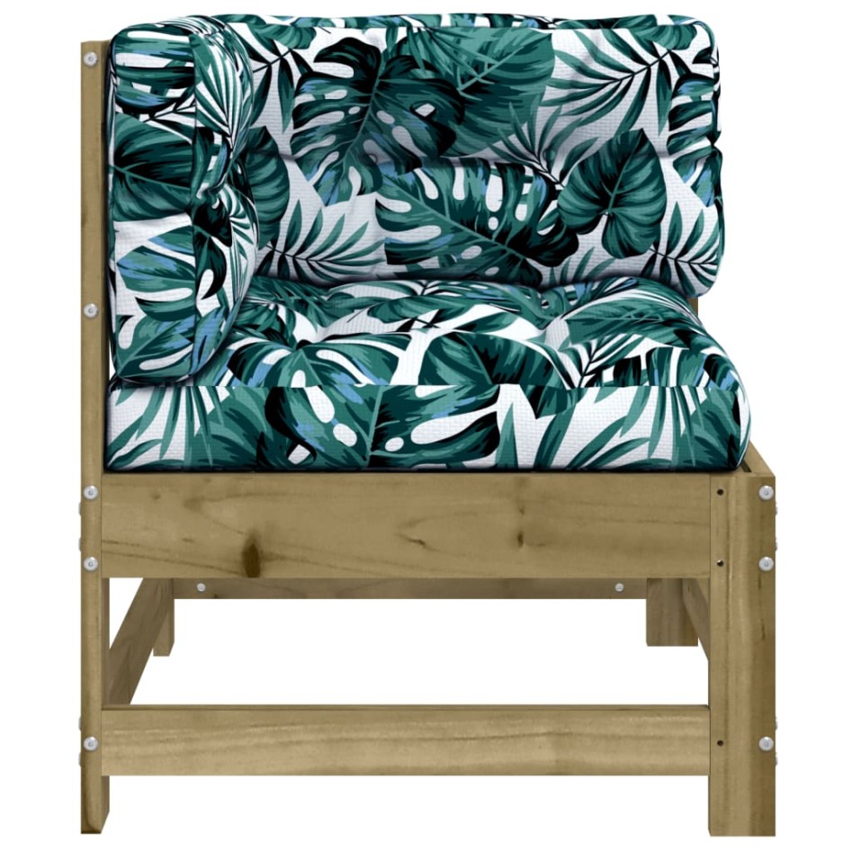 Sofá esquinero con cojines madera de pino