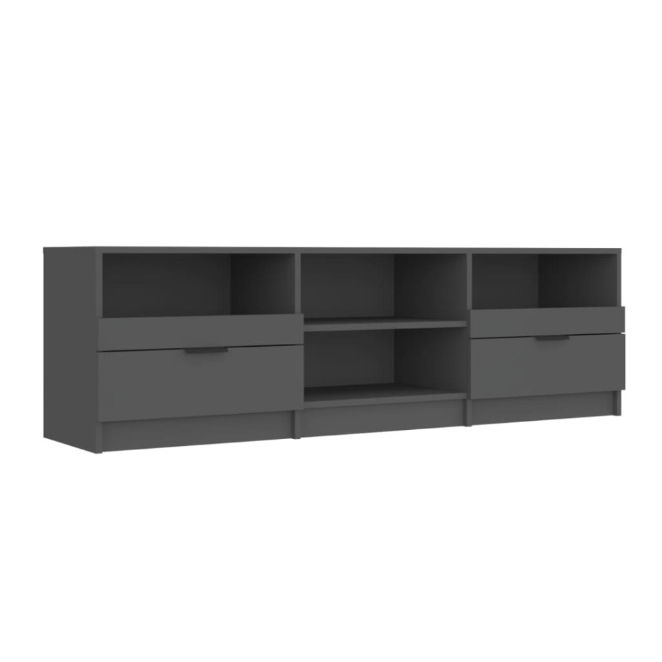 Mueble para TV madera contrachapada negro 150x33,5x45