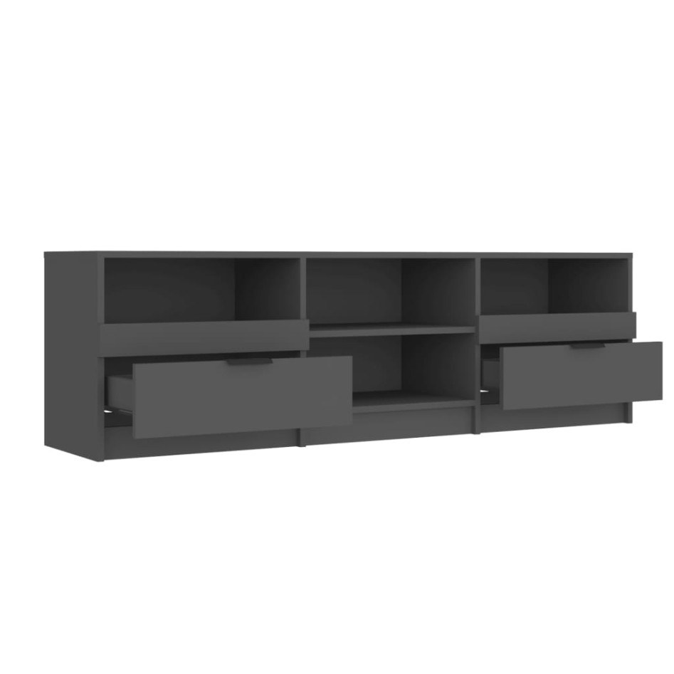 Mueble para TV madera contrachapada negro 150x33,5x45